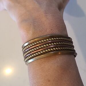 Elegant Copper and Bronze Cuff Bracelet